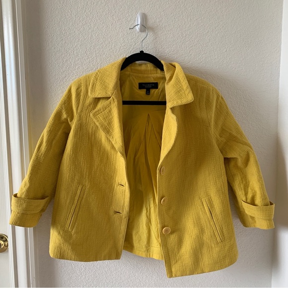 Talbots Jackets & Blazers - Talbot’s Mustard Yellow Linen/Cotton Blazer size 8